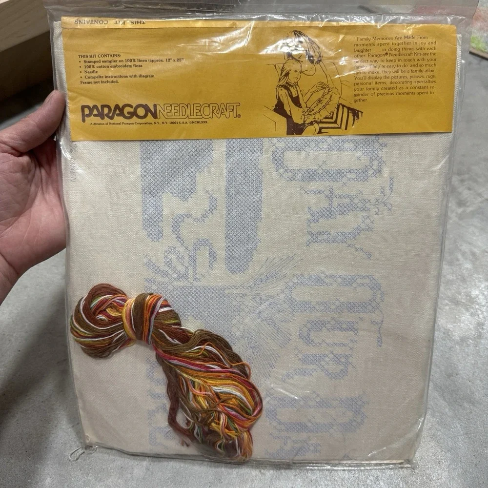 VTG Paragon Needlecraft Cross Stitch Kit 0555 GIVE US THIS DAY OUR DAILY BREAD